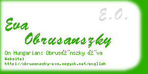 eva obrusanszky business card